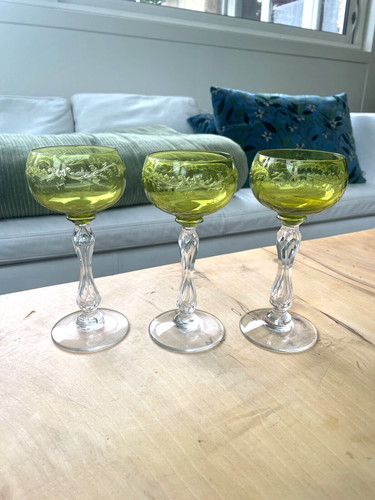 Ancien verre vin cristal - vin, en